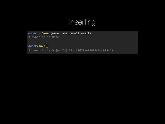 MongoDB and Python Quickstart (16/21): Concept: Inserting documents