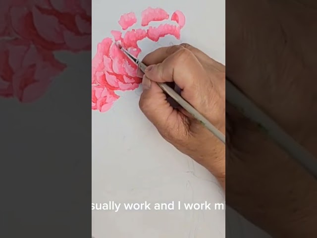 Paint a Peony Flower with me @MollyPopeArt #art #painting #tutorial