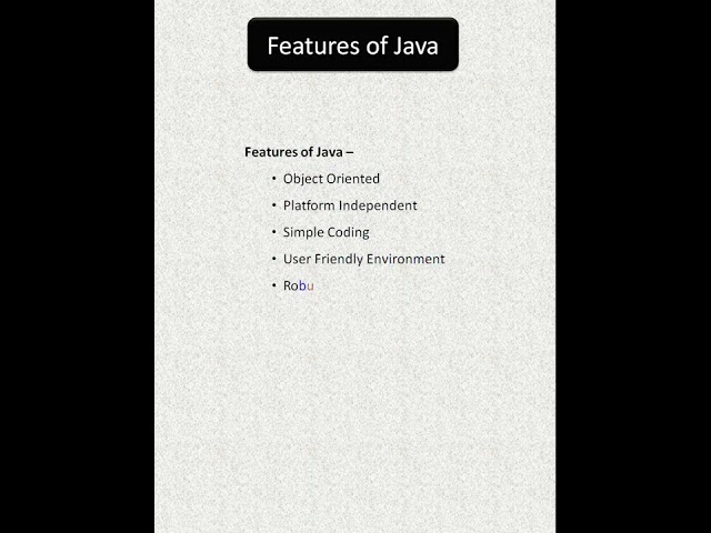 Features of Java