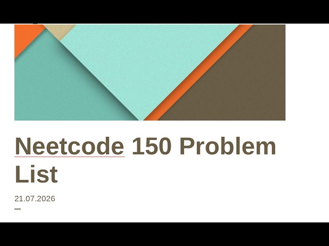 Neetcode 150 Problem List