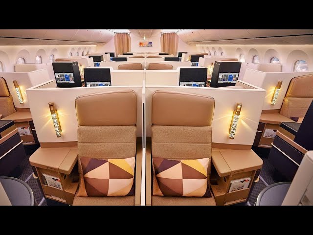 Etihad Airways Business Class | Boeing 787 Bali to Abu Dhabi (full flight experience) SUBTITLES