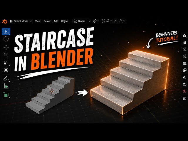 Staircase model in Blender Tutorial for beginners