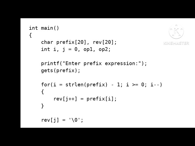 C program to evaluate prefix expression in data structures #stacks #prefix #datastructures # C #DS