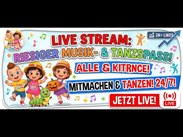 Kinderlieder LIVE 🔴 Tanzlieder & Mitmachlieder für Kleinkinder | Tiny ZigZag