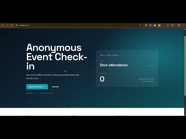 Building Anonymous Event Check-in DApp on Midnight Network (Zero-Knowledge ZK-DApp) | Rise In