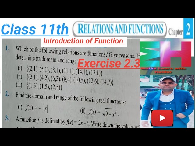 Class 11th Math Chapter 2 Relations & Functions. Introduction, Graphs & all type Function NCERT 2027