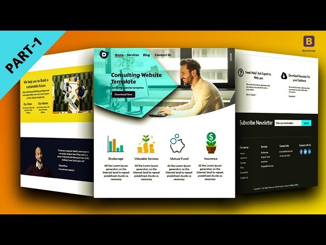 Homepage Design with Bootstrap 4 - Consultant Website - Part-1