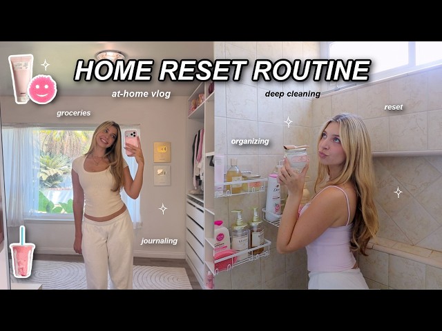 RESETTING MY HOUSE | at-home vlog: cleaning, decluttering, and resetting my space for a new week!