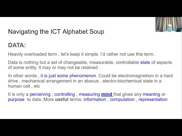 Navigating the ICT alphabet soup  - Signal  , Information , Data , Coding , Computation