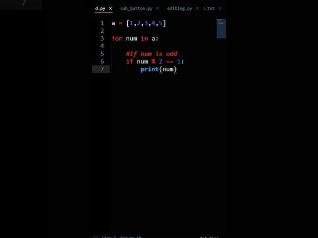 Python Program To Print Odd Numbers In A List