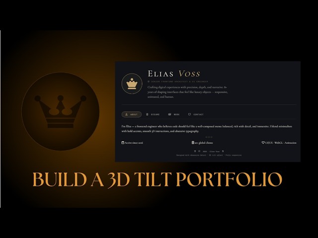 Build a 3D Tilt Portfolio Card like a Luxury Menu | HTML/CSS/JS Tutorial