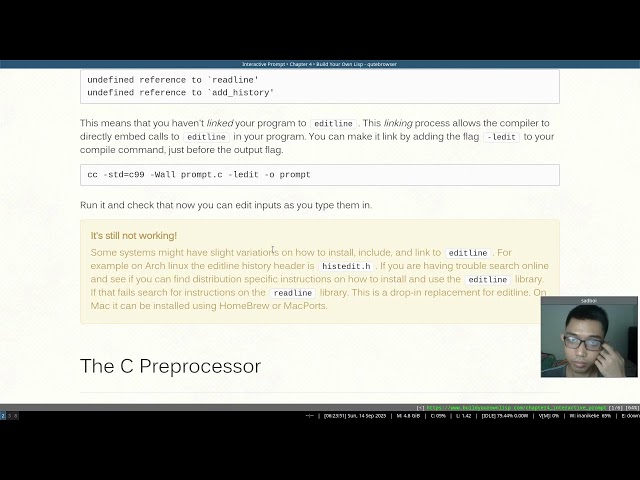 Study with me: learn C programming language by building our own lisp (Part 6)