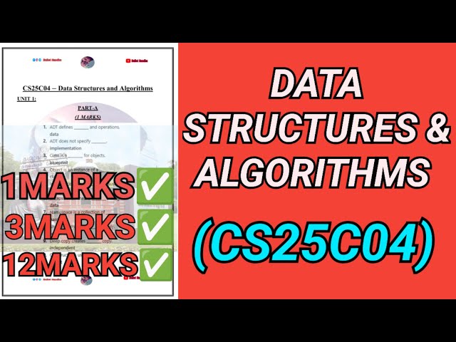 Data Structures & Algorithms- CS25C04 | DSA | Dats Structures| Algorithm| Regulation 2025 #cs25c04
