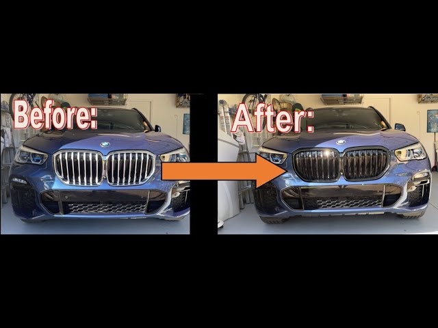Swapping my OEM kidney grill with a blacked out grill.