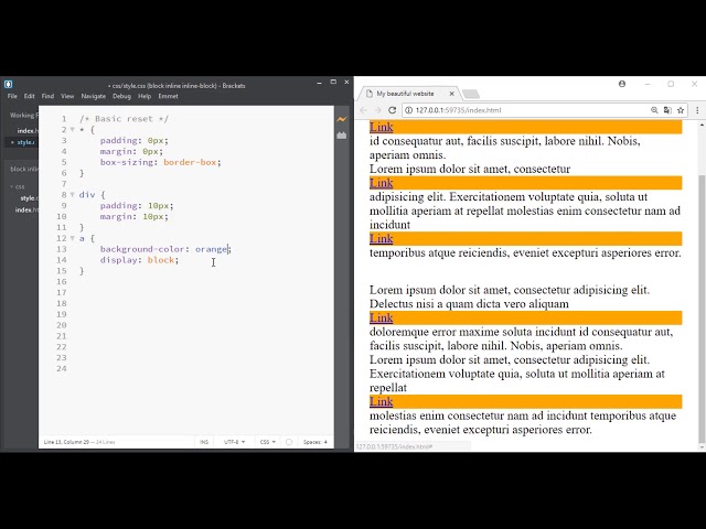 Block, inline and inline-block ( The box model )