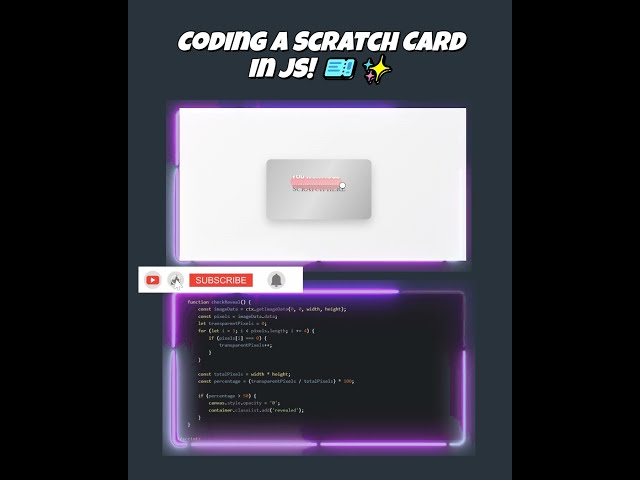 Coding a Scratch Card in JS! 🎫✨#webdesign #coding #frontend #scratchcard #uidesign #webdevelopment