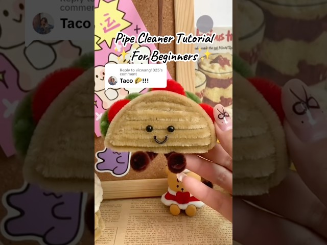 Easy pipe cleaner craft tutorial: cute taco #diy #craft #cute