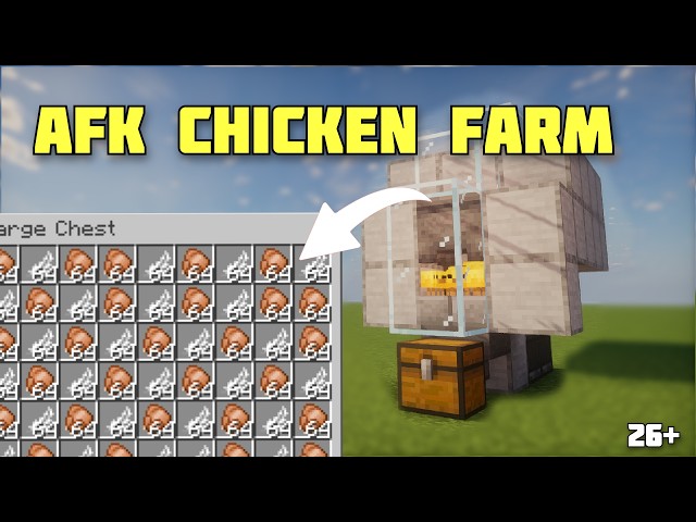 AFK Chicken Farm | Minecraft Java 26.2 | 60+ Cooked Chicken per hour