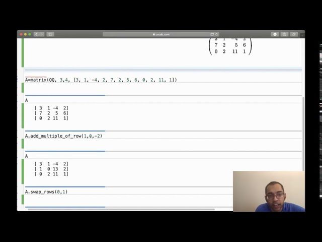 row reduction in SageMath