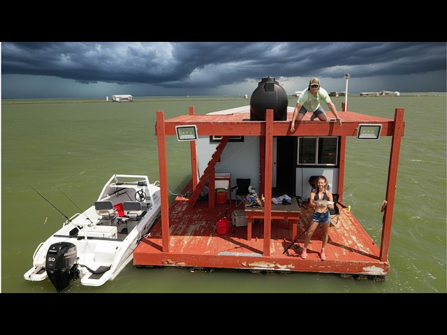 24 HOURS in an OFF-GRID FLOATING CABIN!? | Baffin Bay Texas Coast