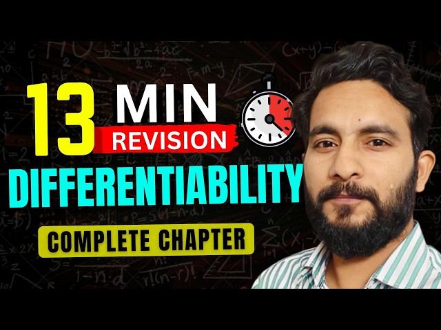Complete Differentiability in 13 Min | JEE ONE SHOT | Quick Revision for JEE Maths