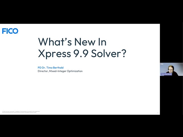 What's New in FICO Xpress Solver 9.9.