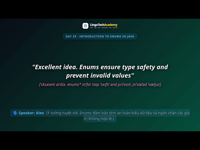 🚀 Day 33 - Introduction to Enums in Java | English for Software Engineers