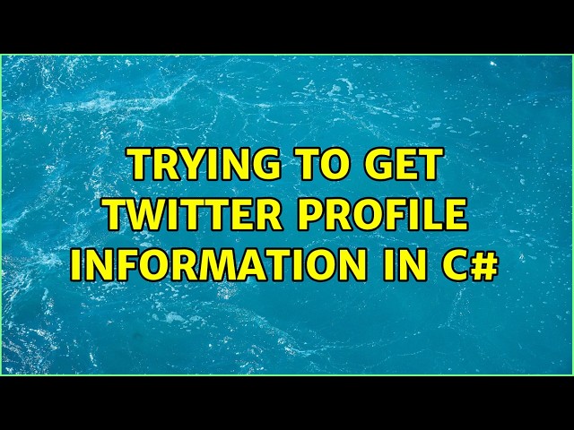 Trying to get twitter profile information in c#