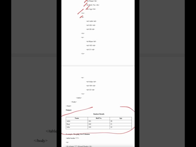 Creating table in HTML #html #engineering