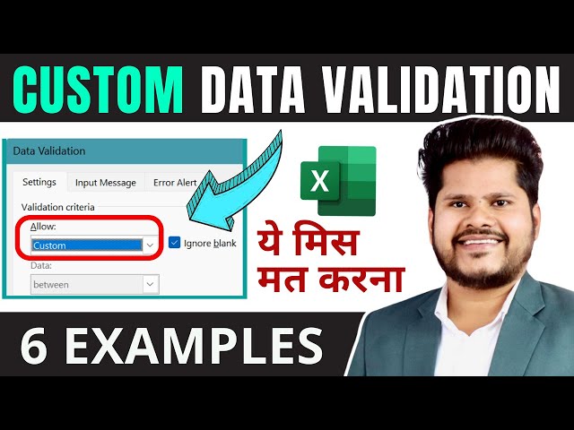 🔥 Fully Advanced Custom DATA VALIDATION in Excel (6 examples) - Data Validation in Excel in Hindi