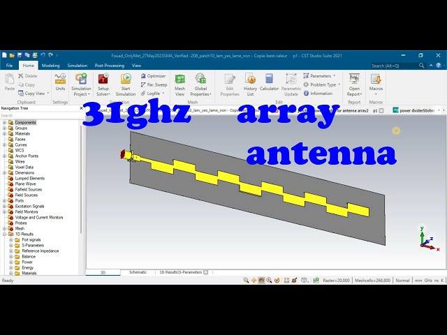 array  antenna using artificial intelligence AI machine learning train cst