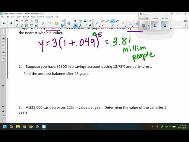 Writing Exponential Equations with Word Problems