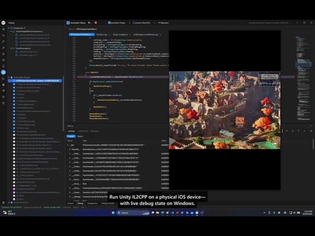 Debug Unity iOS IL2CPP Natively on Windows | Ycode Mix Studio Tech