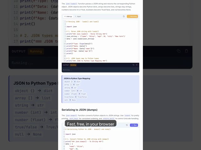 Python JSON - loads, dumps, load, dump, Custom Encoders — in 30 seconds #Python