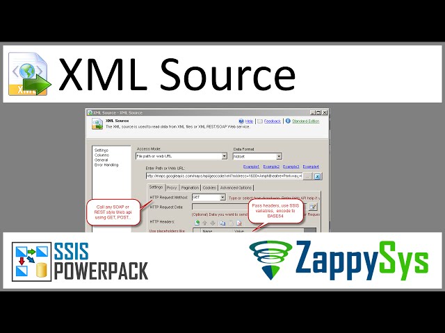 SSIS XML Source - Read from XML Files, SOAP Web Service or Consume REST API