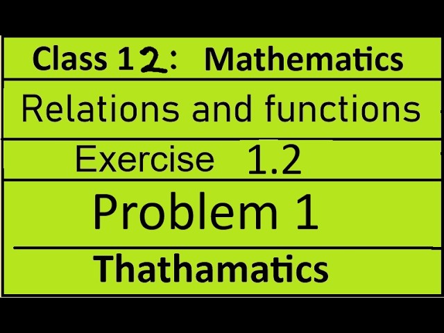Class 12, Maths, Relations Functions Exercise 1 2 Important questions, Problem no 1