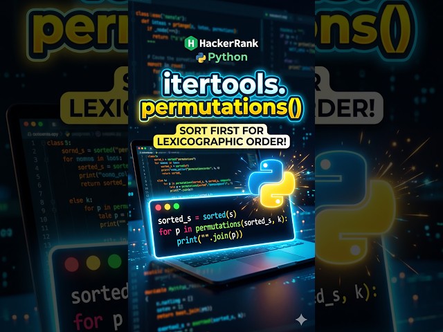 90% beginners yahan sorting miss karke galti karte hain! | itertools.permutations() - Py… #shorts