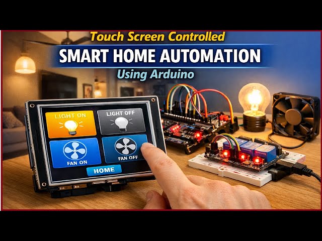 Touch Screen Controlled Smart Home Automation System Using Arduino | Light & Fan Control #diy #viral