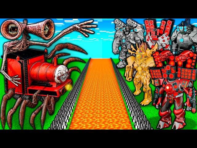 SURVIVAL BASE of TITAN BOSSES TEAM vs CHOO CHOO CHARLES and SIREN HEAD in MINECRAFT animation