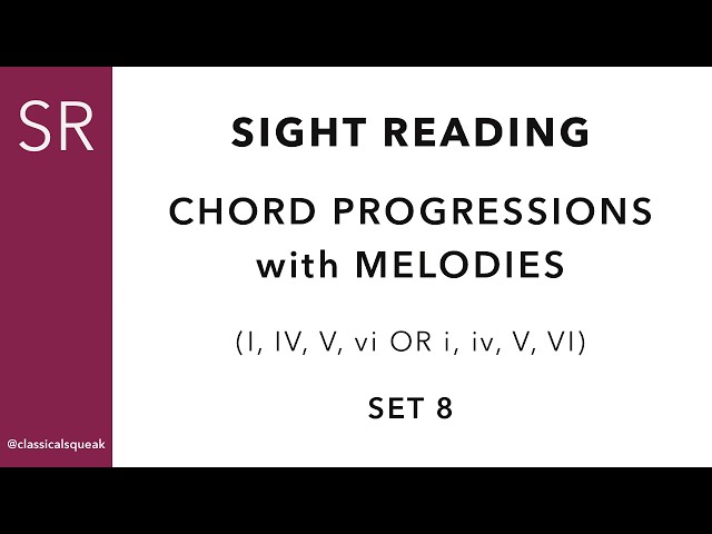 Sight Reading Chord Progressions with Melodies (I, IV, V, vi, i, iv, VI) Intermediate Piano | Set 8