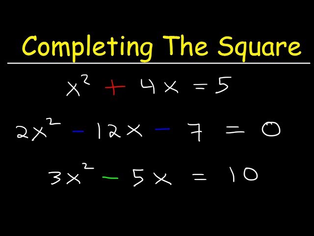 Solving Quadratic Equations By Completing The Square