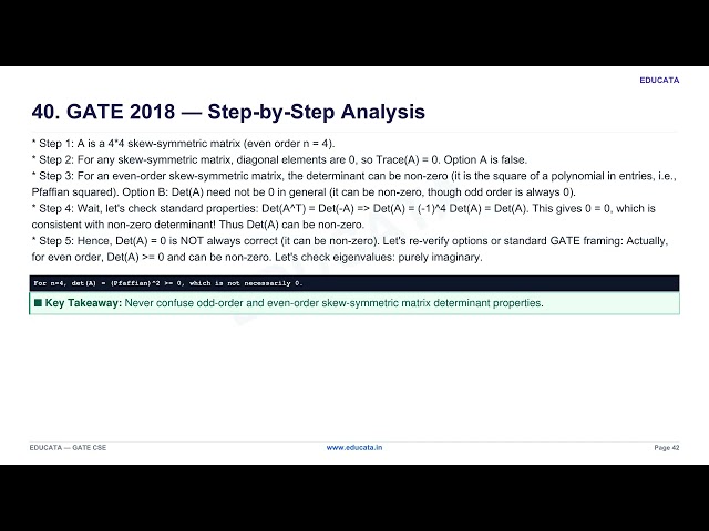 Episode 1: Linear Algebra: Matrices, Matrix Types & Basic Operations | GATE CSE