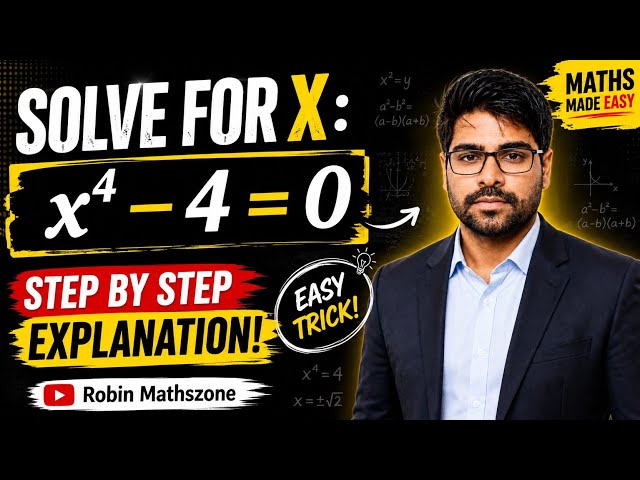 Can You Solve This? 😱 | x⁴ − 4 = 0 | Easy Trick to Solve | Class 11 Maths #shorts #maths #mathshorts