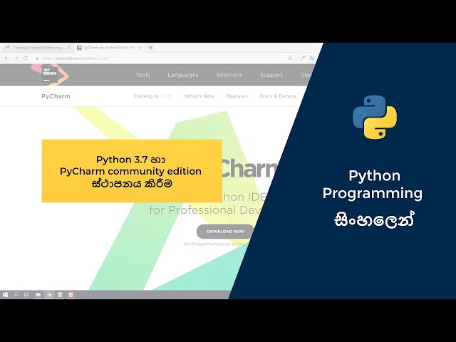 02 . Install Python 3.7 and PyCharm community edition in sinhala