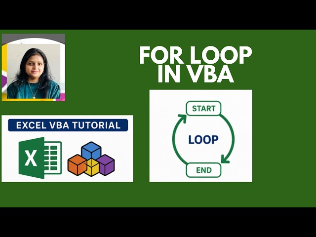 Excel VBA FOR Loop Tutorialc#ExcelVBA #VBATutorial #ForLoop #ExcelAutomation #ExcelMacro #LearnVBA