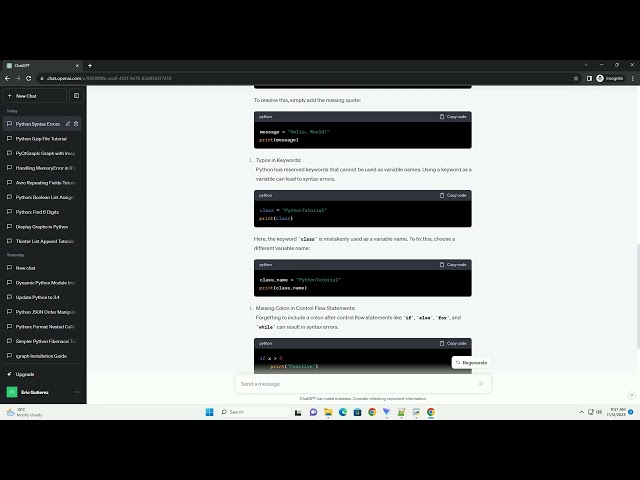 Frustrating python syntax error