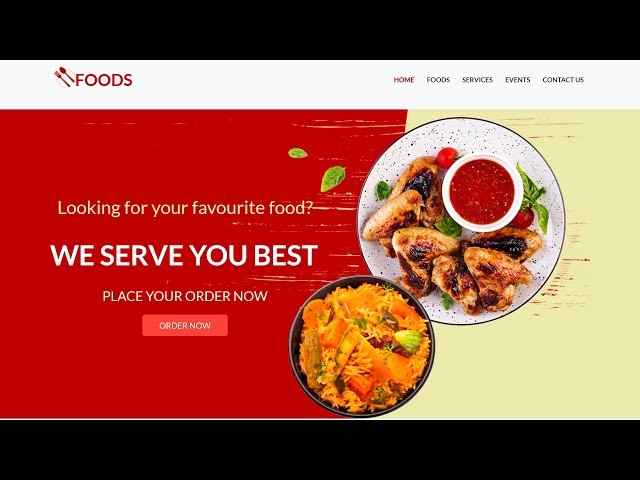 Bootstrap 5 Responsive Website Design |  Responsive Foods  Website Using Bootstrap 5 Tutorial -Part1