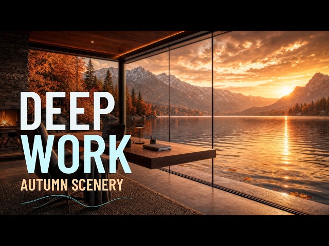 Deep Work Music for Intense Focus, Flow State & Coding • 3 Hours Cozy Autumn Workspace & Fireplace