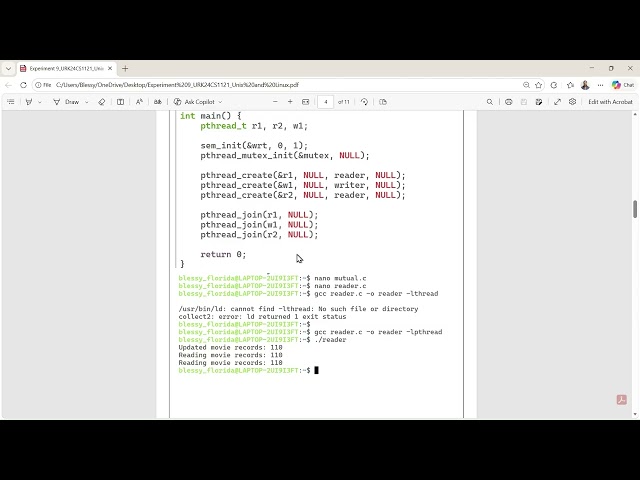 Collaborative Processing: Synchronization with semaphores and shared memory