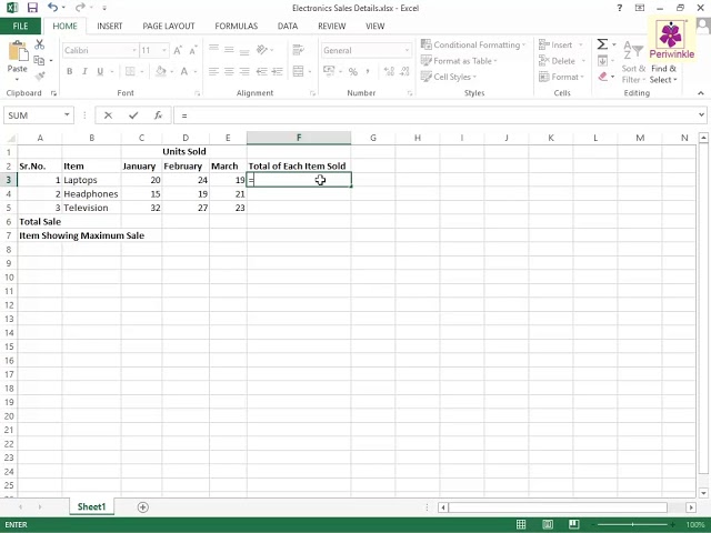 Using a Basic Formula | Computer Training | Periwinkle